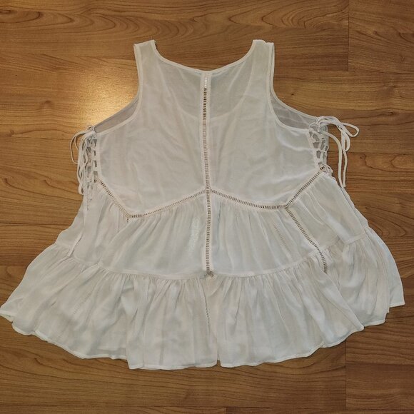 Torrid Sheer Beige Baby doll Blouse || 2X EUC - Picture 6 of 9